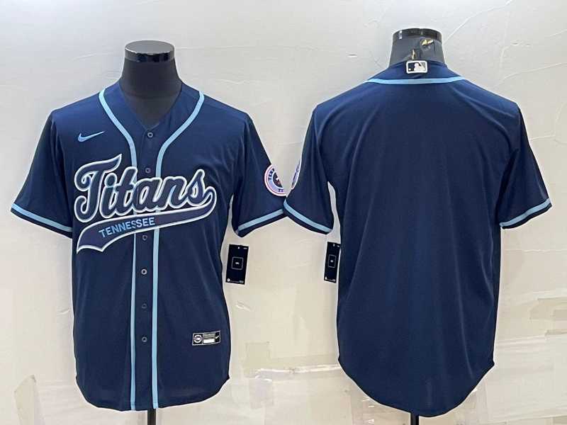 Men%27s Tennessee Titans Blank Navy With Patch Cool Base Stitched Baseball Jersey->tennessee titans->NFL Jersey